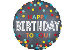 Foil Balloon - "HAPPY BIRTHDAY TO YOU!" - Confetti Burst - 45 cm